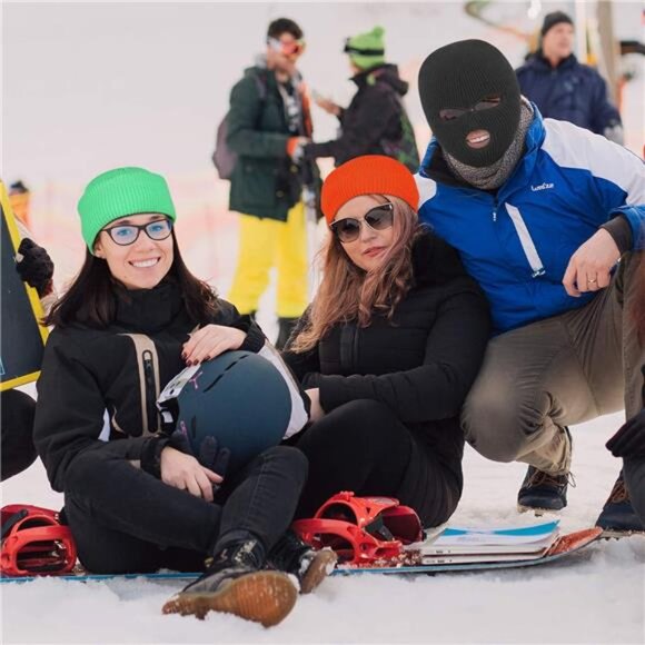 2 Pieces 3-Hole Full Face Mask Cover Ski Mask Winter Balaclava Cap Knitted Face - Picture 10 of 12